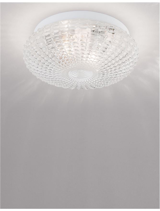 CLAM plafoniera - 9738255 - Smoke Chrome Glass White Metal [1]