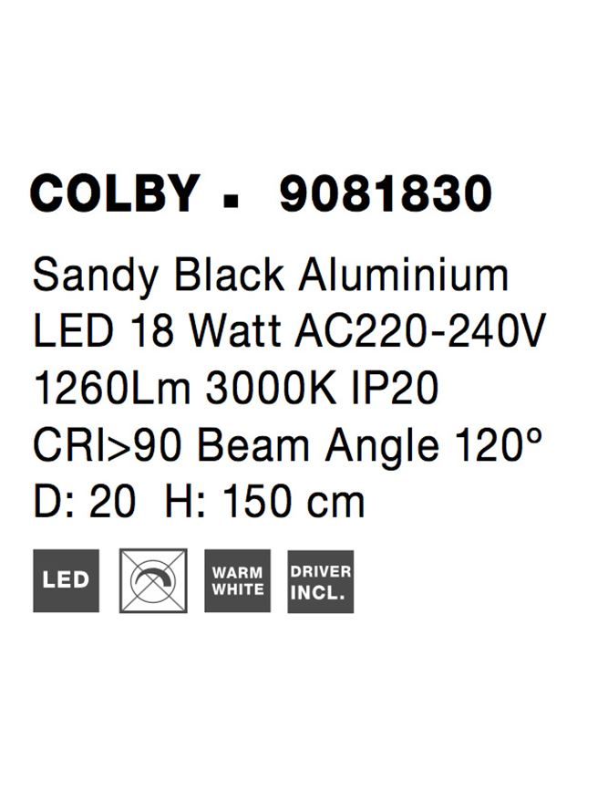 COLBY lampadar - 9081830 - Sandy Black Aluminium [8]