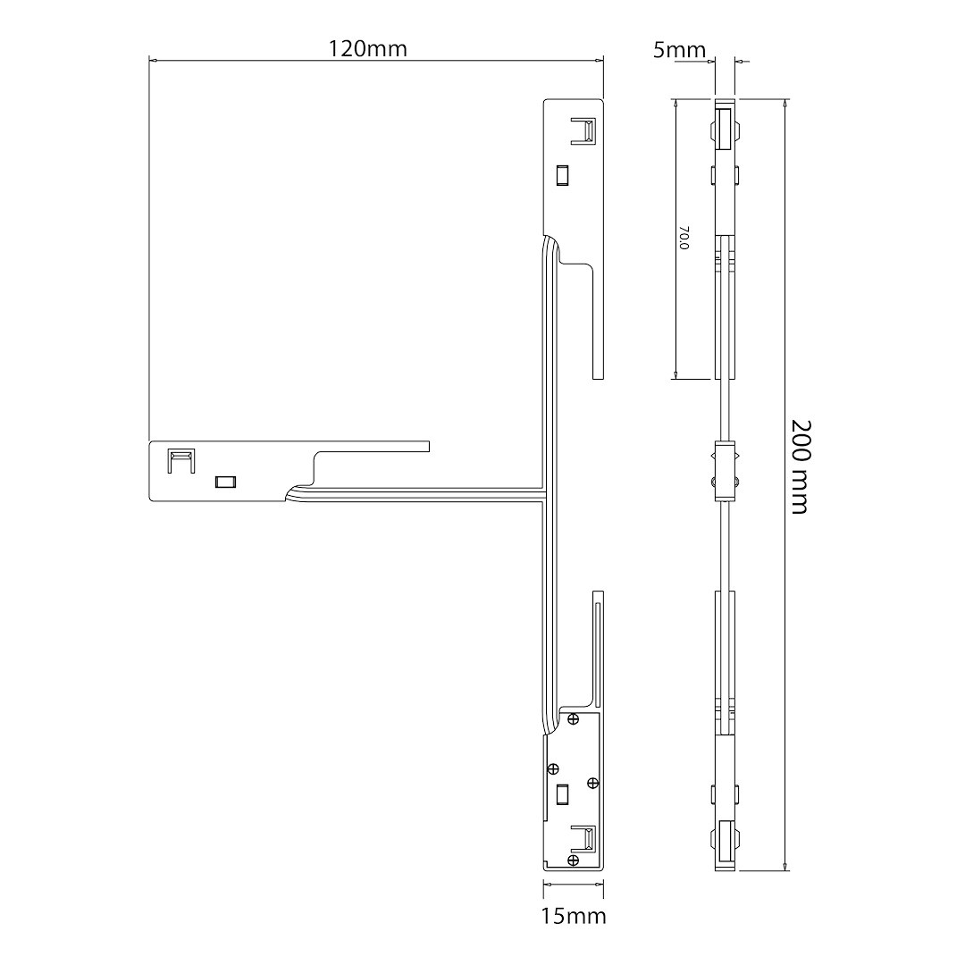 Magnetic track T connector 5mm (conector pentru imbinare T) [2]
