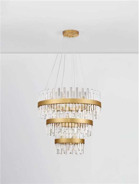 CROWN Suspension LAMP, 42L.,  diam 75+55+35 - GOLDEN - Nova Luce [2]