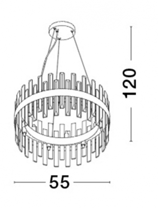 CROWN Suspension LAMP, 7L.,  diam 55 - GOLDEN - Nova Luce [7]