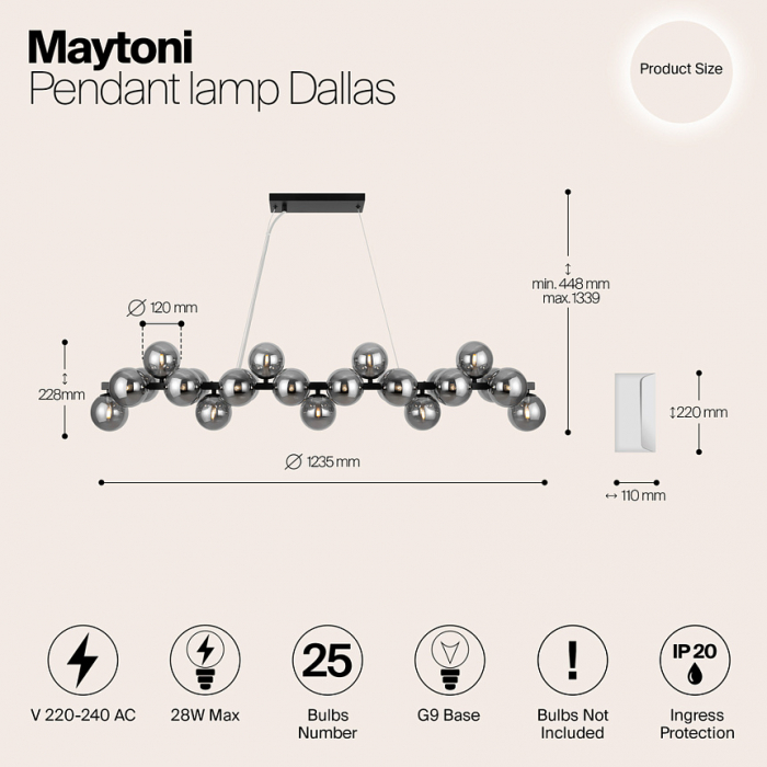 Suspensie Moderna Dallas MOD547PL-25B - Maytoni [3]