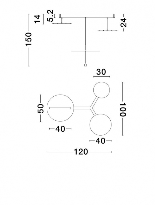 Suspensie moderna LED - Diona 120x100 cm - LED 81 Watt - 3000K [5]