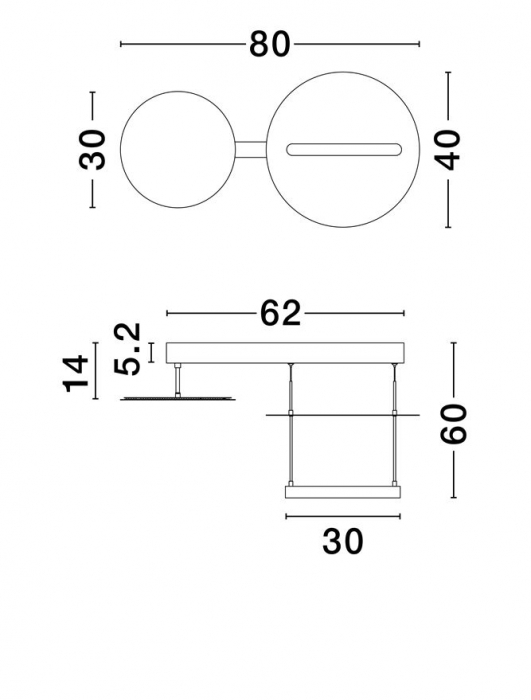 Suspensie moderna LED - Diona 80x40 cm - LED 35 Watt - 3000K [5]