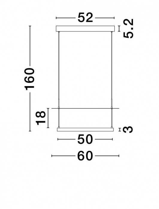 Suspensie moderna LED - Diona diam 60 cm - LED 40 Watt - 3000K [5]