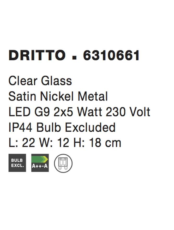 DRITTO aplica - 6310661 - Clear Glass & Satin Nickel Metal [3]
