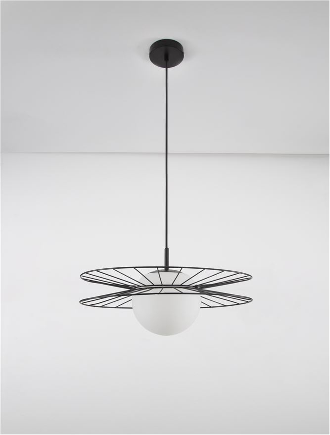 ELLERY suspensie SP1 - 9043302- Sandy Black Metal & Opal Glass [1]