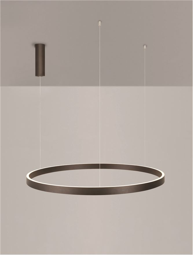 ELOWEN -Suspensie SP 100 Brushed Brown Coffee Aluminium & Silicone - Triac Dimmable light up & down [7]