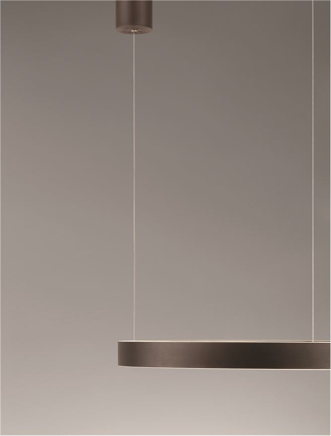 ELOWEN -Suspensie SP 60 Brushed Brown Coffee Aluminium & Silicone - Triac Dimmable light up & down [5]