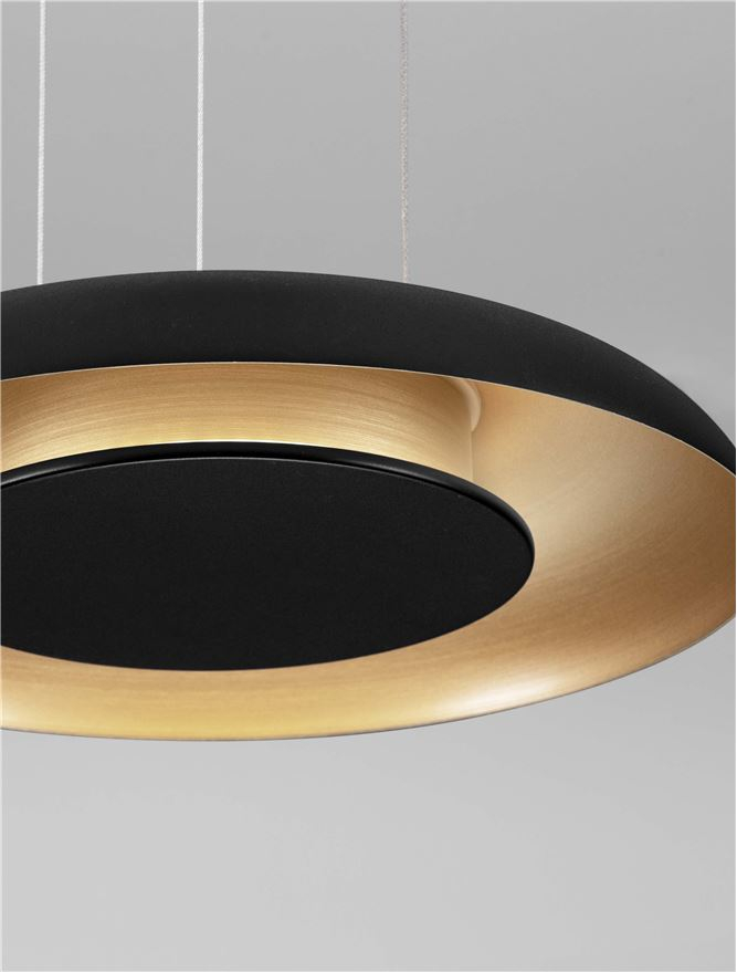 EPOS SUSPENSIE SP40 - Triac Dimmable Sandy Black & Brushed Gold Aluminium & Acrylic [6]