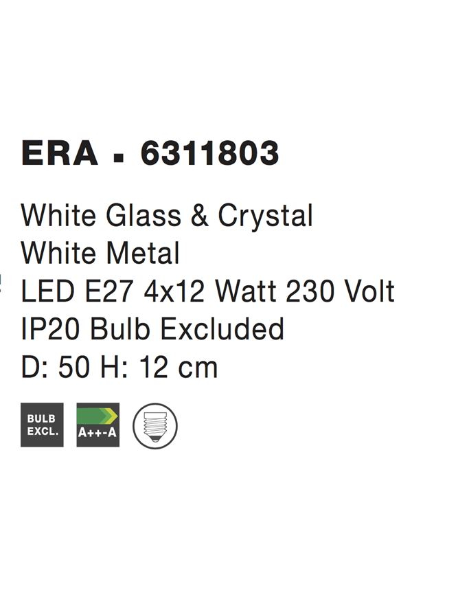 ERA plafoniera - 6311803 - White Glass & Crystal White Metal [4]