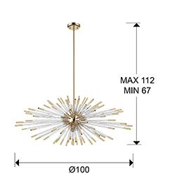 Evasion 381635D ·EVASION· LAMP, 9L., GOLD - Suspensie moderna dimmabila [2]