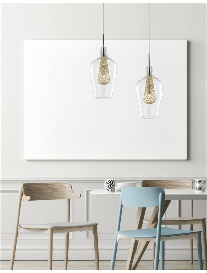 FILO suspensie SP1 - 1500202831 - Chrome Aluminium Clear Glass & Gold Frame [1]