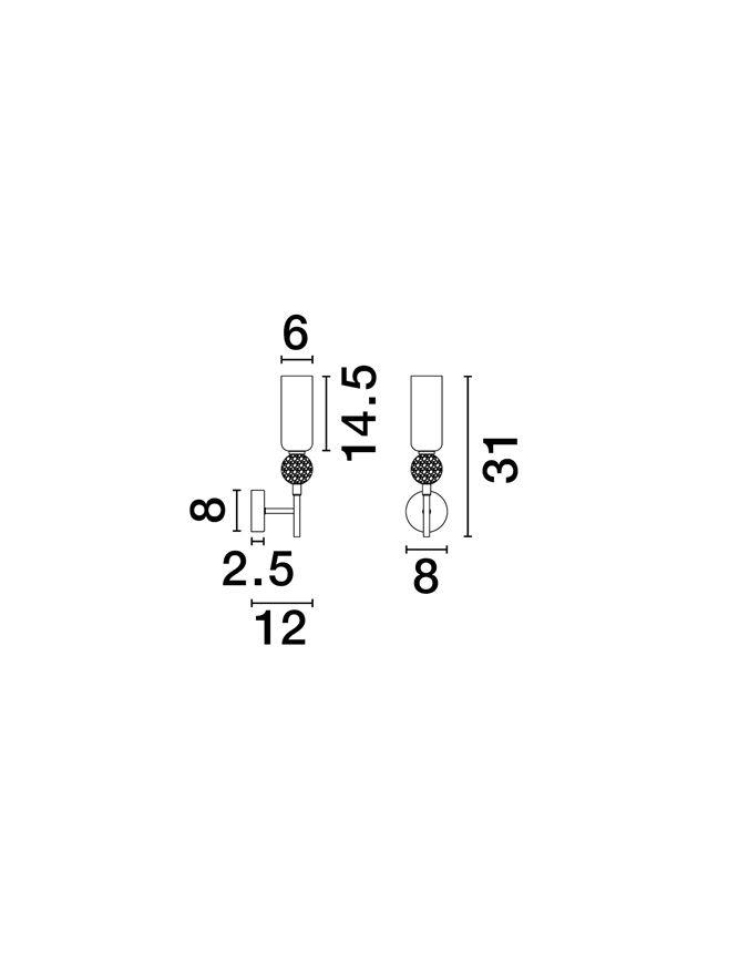 Filomena AP1 - Stone Travertine & Opal Glass Glossy Brushed Gold Metal Base - Aplica [9]
