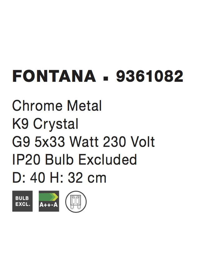 FONTANA plafoniera - 9361082 - Chrome Metal K9 Crystal [5]