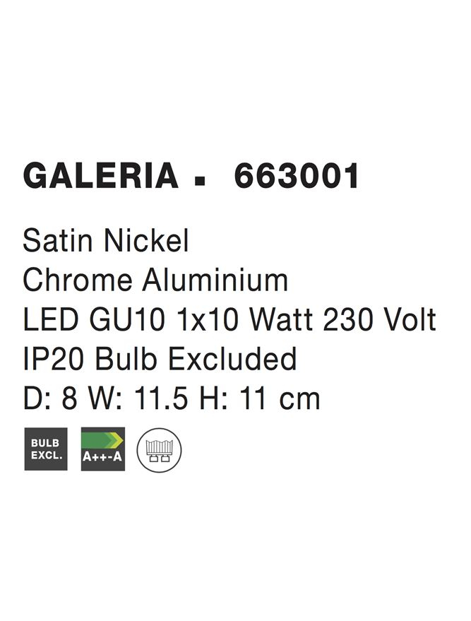 GALERIA aplica AP1 - 663001 - Satin Nickel & Chrome Aluminium [4]