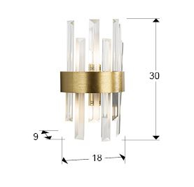 Aplica moderna CROWN WALL LAMP, 2L., GOLDEN - Nova Luce [4]