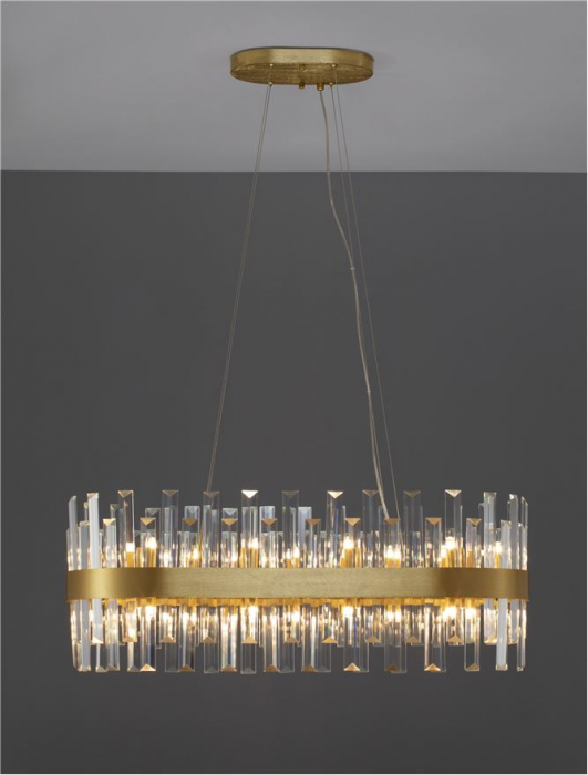 Suspensie moderna CROWN· OVAL LAMP,80 cm- 10L., GOLDEN - Nova Luce [7]
