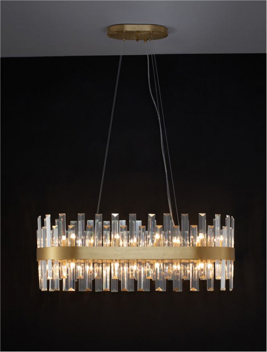 Suspensie moderna CROWN· OVAL LAMP,80 cm- 10L., GOLDEN - Nova Luce [8]