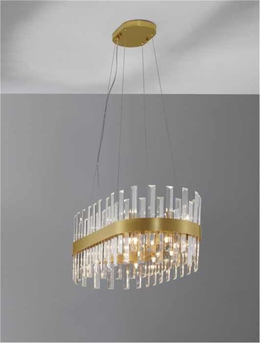 Suspensie moderna CROWN· OVAL LAMP,80 cm- 10L., GOLDEN - Nova Luce [5]