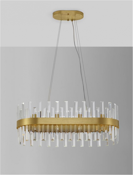 Suspensie moderna CROWN· OVAL LAMP,80 cm- 10L., GOLDEN - Nova Luce [4]