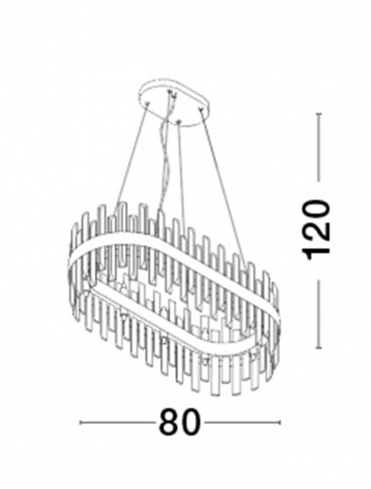 Suspensie moderna CROWN· OVAL LAMP,80 cm- 10L., GOLDEN - Nova Luce [10]