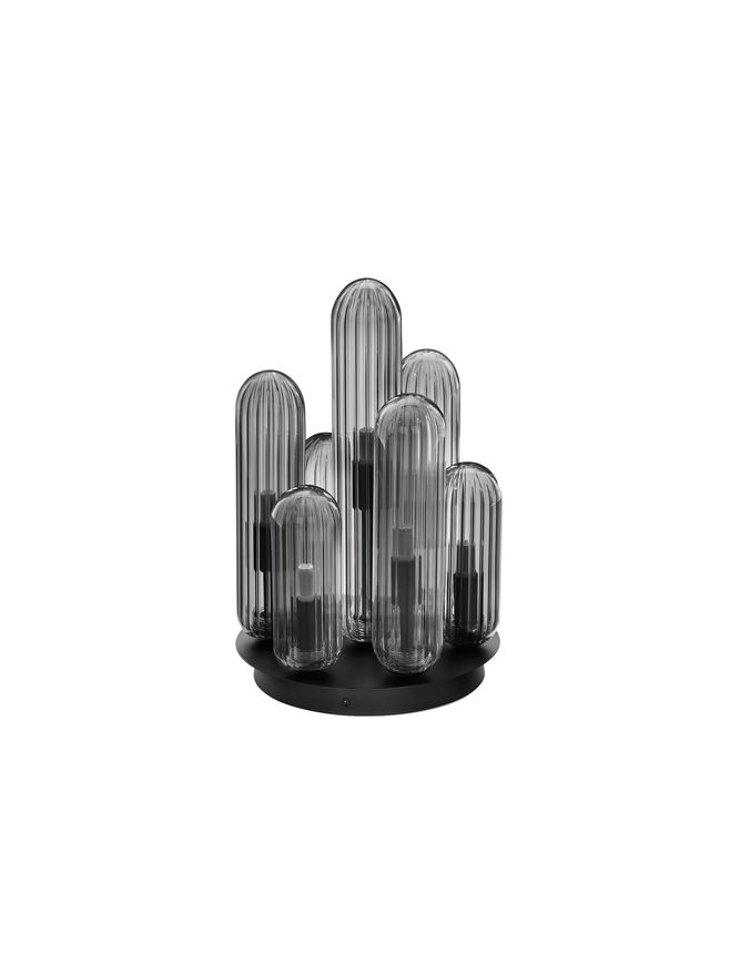 GUSTAVE plafoniera - 9028852 - Light Smoky Grey Glass & Matt Black [2]