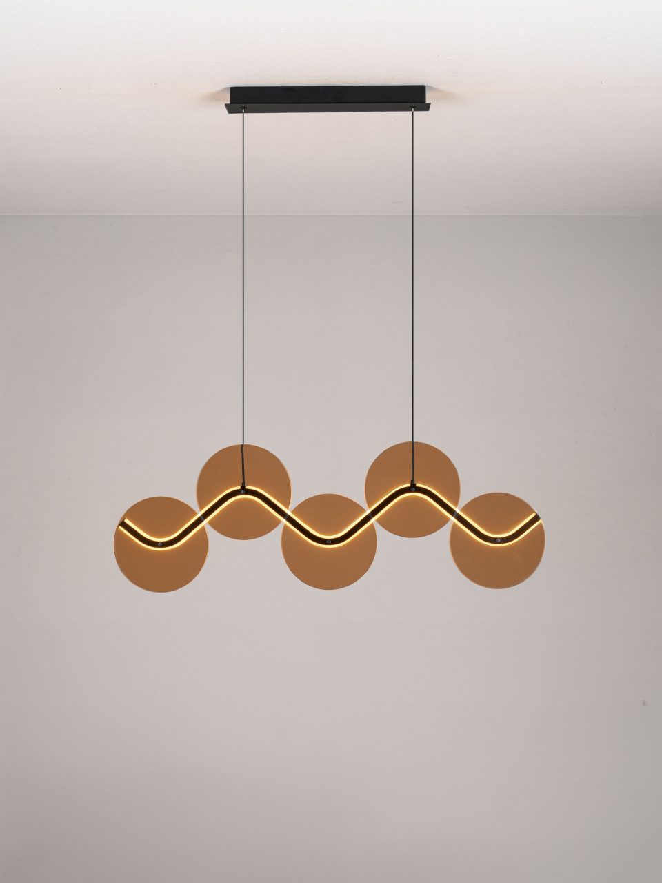 HALLEY 1 champagne - suspensie moderna LED - Long [4]