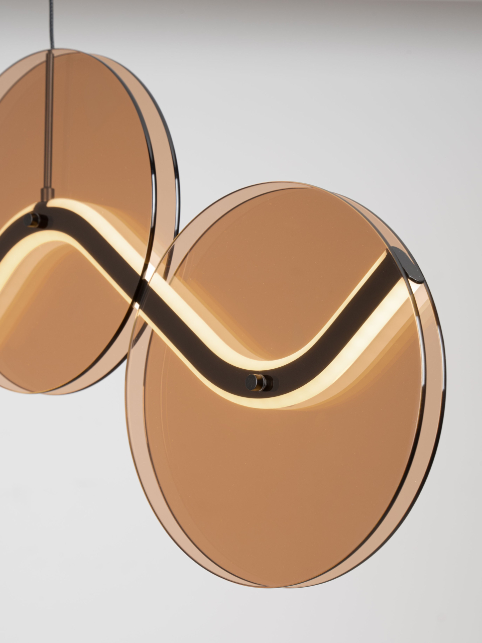 HALLEY 1 champagne - suspensie moderna LED - Long [6]