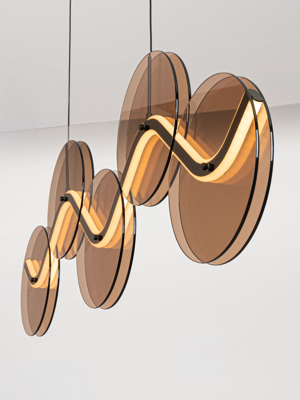 HALLEY 1 champagne - suspensie moderna LED - Long [5]