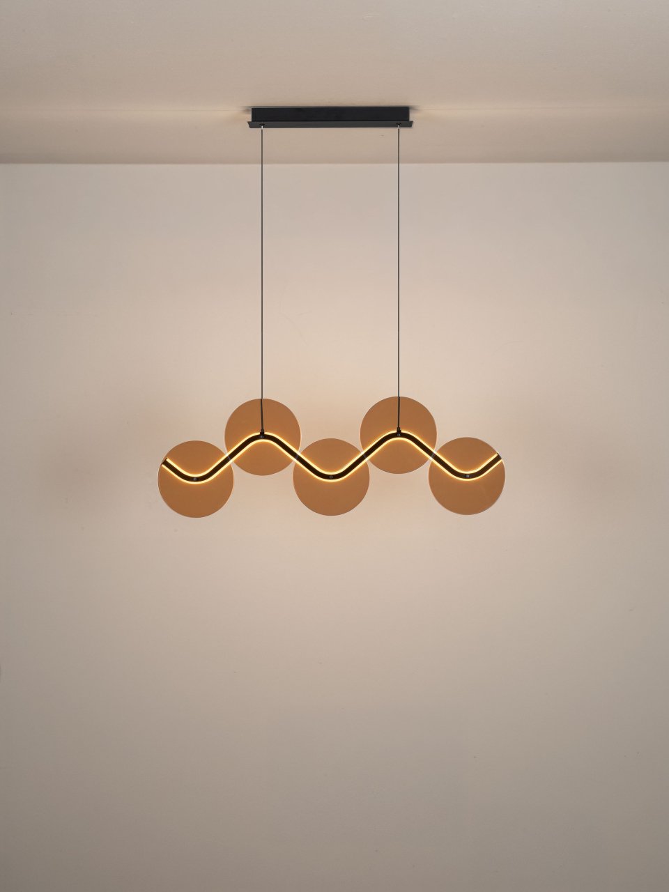HALLEY 1 champagne - suspensie moderna LED - Long [7]