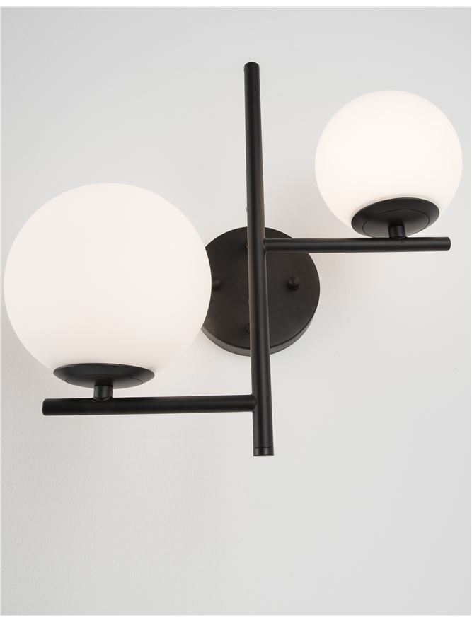 IMPERO AP2 - 9190421 - White Frosted Glass Black Metal [4]