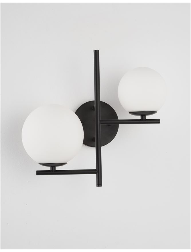 IMPERO AP2 - 9190421 - White Frosted Glass Black Metal [3]