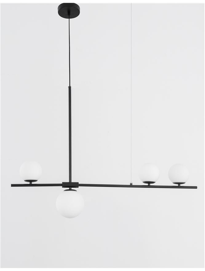 IMPERO suspensie SP4 - 9100441 - White Frosted Glass Black Metal [3]