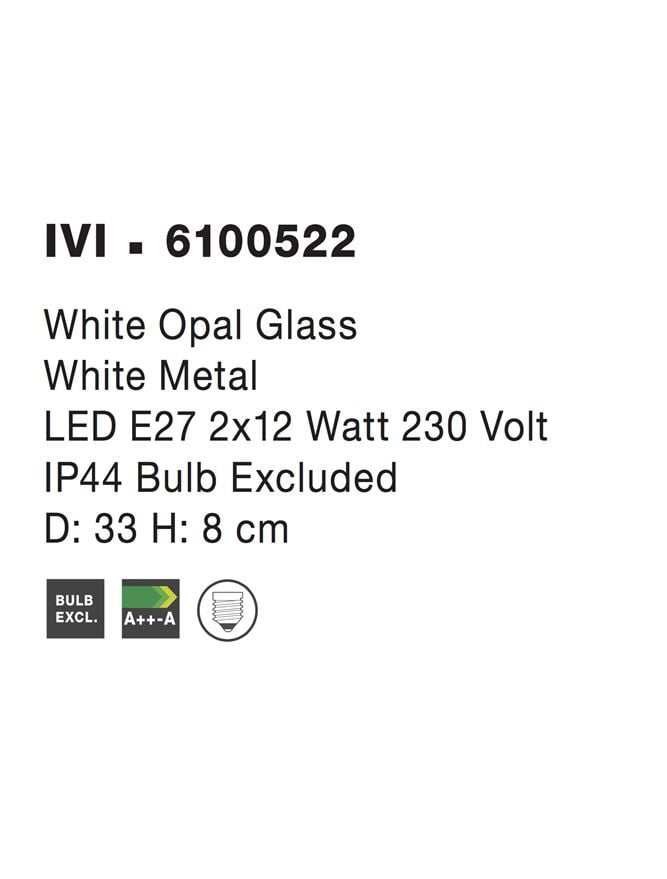 IVI plafoniera - 6100523 - White Opal Glass & White Metal [4]
