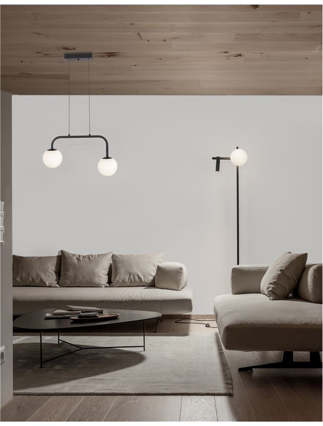 JOLINE suspensie SP2 - 9919602 - Sandy Black Metal & Aluminium White Opal Glass [1]