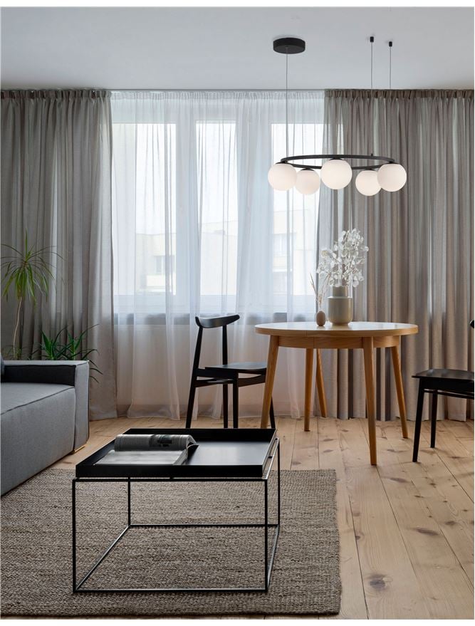JOLINE suspensie SP5 - 9919603 - Sandy Black Metal & Aluminium White Opal Glass [1]