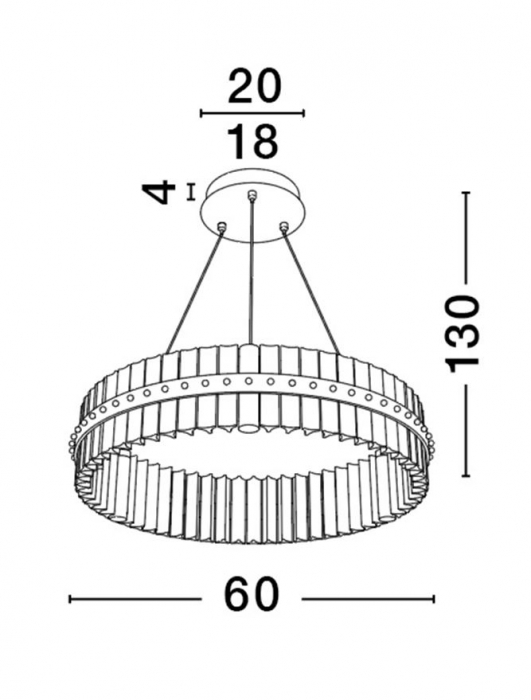 Suspensie moderna cristal - Kezo diam 60 - suspensie 4402 lm - 3500K [10]