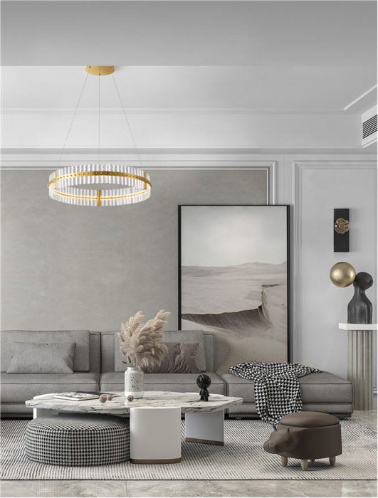 Suspensie moderna cristal - Kezo diam 78 - suspensie 6339 lm - 3500K [1]