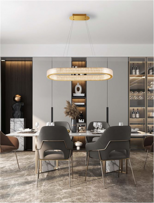Klepsidra - Suspensie moderna cu LED - OVAL -  L 90 cm - 5444lm - 3000K [1]