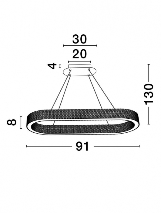 Klepsidra - Suspensie moderna cu LED - OVAL -  L 90 cm - 5444lm - 3000K [8]