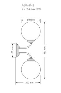 Kutek Mood ABANO - Aplică ABA-K-2(ZM) - auriu mat [2]