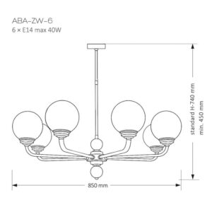 Kutek Mood ABANO - Candelabru ABA-ZW-6(N) - Nichel [2]