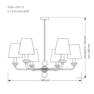 Kutek Mood ABANO - Candelabru ABA-ZW-6(Z/A) - auriu [2]