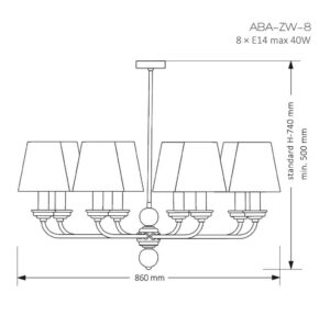Kutek Mood ABANO - Candelabru ABA-ZW-8(N/A) - Nichel [2]