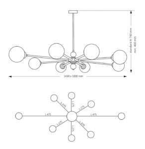 Kutek Mood ABANO - Candelabru ABA-ZW-8(N)II - Nichel [2]