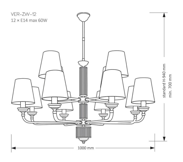 Kutek Mood VERDE - Candelabru VER-ZW-12(ZM) - auriu mat [3]