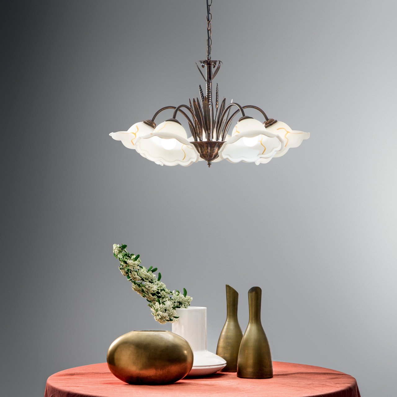 LAMPADARIO BYRON RUGGINE 5XE27 64X100CM [4]