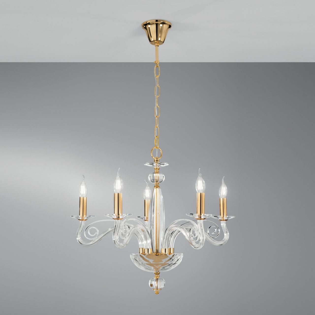 LAMPADARIO EPOQUE ORO 5XE14 65X140CM [2]