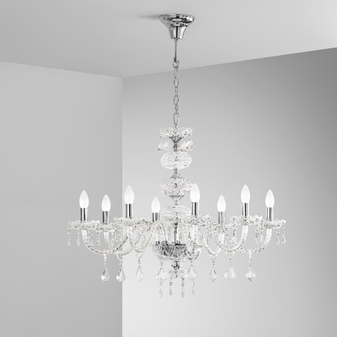 LAMPADARIO INCANTO CROMO 8XE14 83X154CM [2]